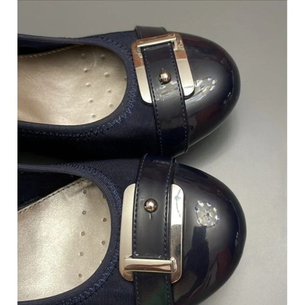Alfani Step N Flex Heels 8.5 M Carterr Wedge Pump Blue/Black Career Shoes Offic